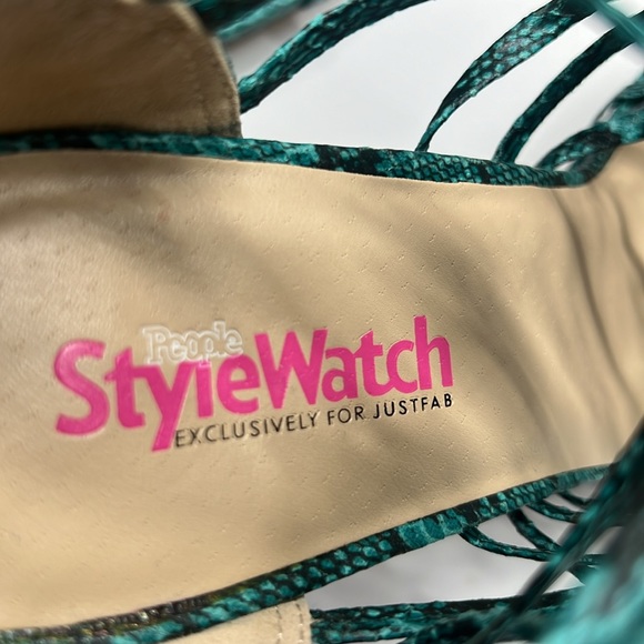 Just fab high heels teal color open toe size 8.5 - Picture 6 of 9